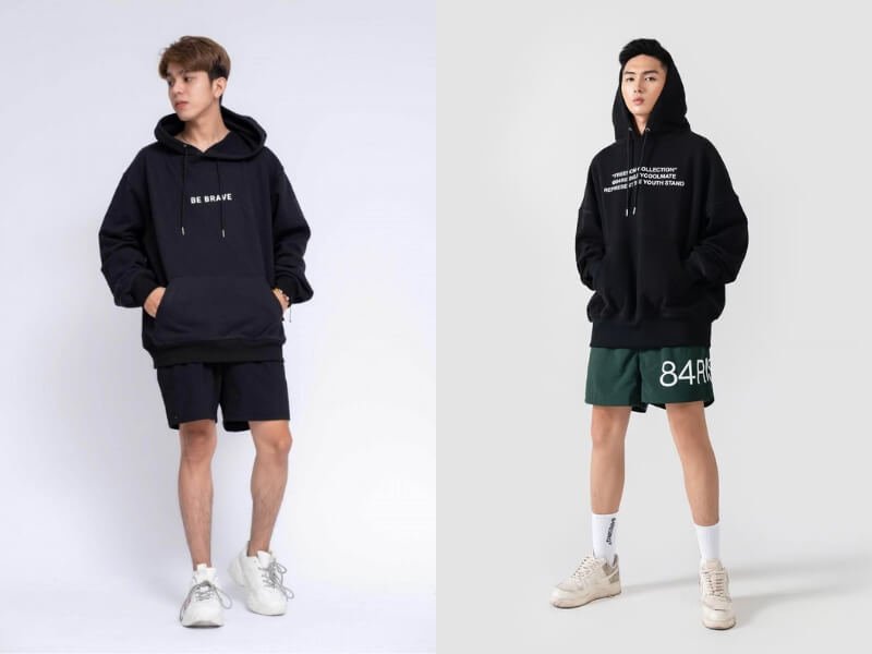 Áo Hoodie oversize với quần short