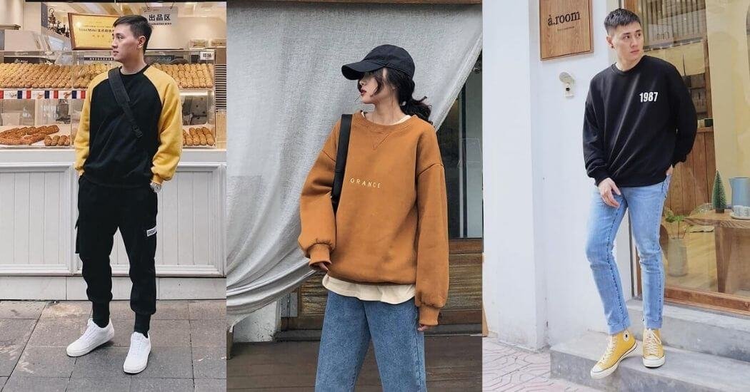 Kết hợp áo sweater với quần kaki